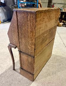 RARE Antique OAK Wood Drop Down Barrister Bookcase (c. 1920s) - Photo 3