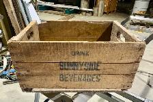 Vintage Wooden Beverage Crate Marked "Drink Sunnyside Beverages"