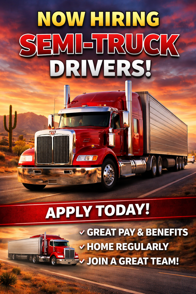 AZ TRUCK DRIVER WANTED – HIRING NOW (Mid-West & East USA)