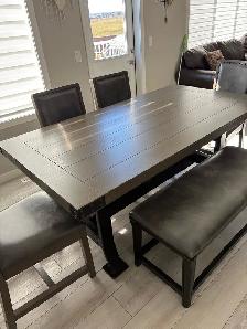 Dining Table Set with 4 Chairs and Bench – $1,100 - Photo 3