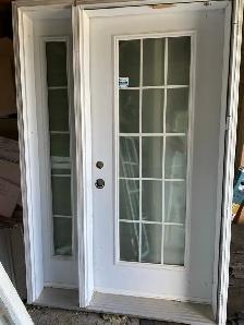 36" steel door with side light