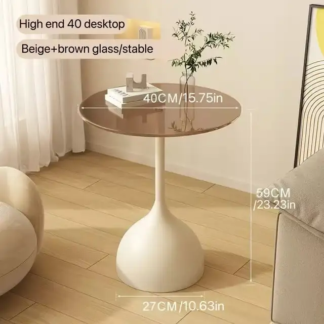 Brand New Round Acrylic Top Side Table Metal Base Special $59