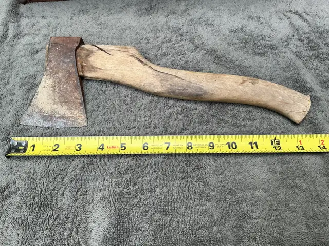 Antique Wood Handle Hatchet !