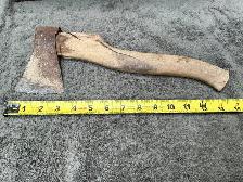 Antique Wood Handle Hatchet !