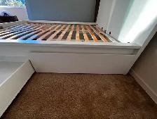 Ikea Malm Queen Bed, 4 Storage Drawers & Slats - Delivery Option - Photo 3