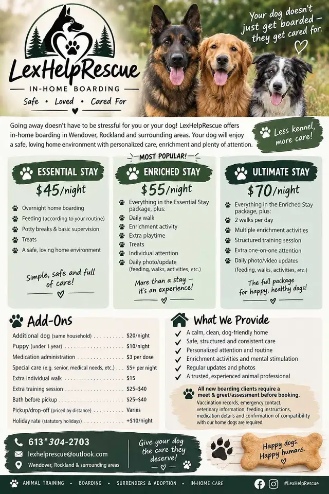 in-home dog boarding