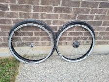 Set of 700c 9 Speed Bontrager 700c wheels with 700x32c tires