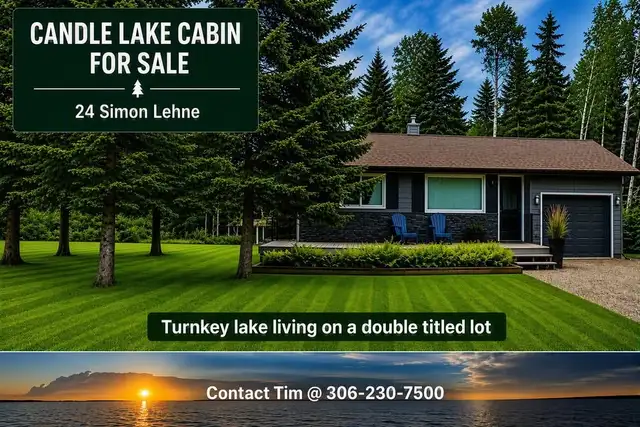 Candle Lake Cabin on Double Lot, prime location!