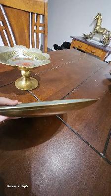 Assiettes en laiton/brass émaillées vintage - Photo 3