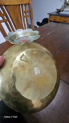 Assiettes en laiton/brass émaillées vintage - Photo 4