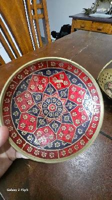 Lot de bol en brass/laiton vintage émaillées - Photo 2