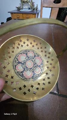 Lot de bol en brass/laiton vintage émaillées - Photo 9