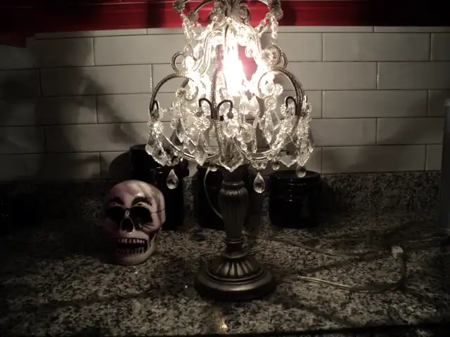 Halloween Lamp in Silver   Crystal CALLS ONLY PLEASE