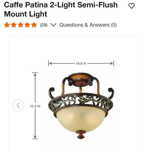 Caffe Patina 2-Light Semi-FlushMount Light