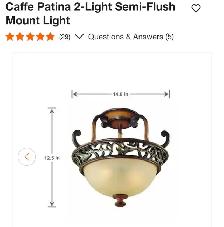 Caffe Patina 2-Light Semi-FlushMount Light