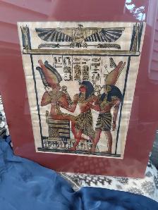 VIBRANT HAND-PAINTED EGYPTIAN PAPYRUS ART - Valley of the Kings - Photo 3