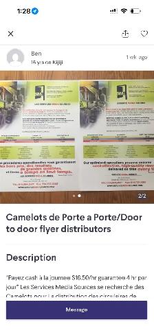 Camelot de Porte a Porte/Door to door flyer distributors - Photo 2