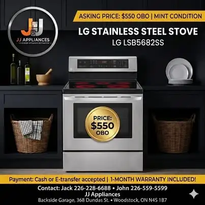 LG Stainless Steel Electric Range, Touch Controls - Warranty