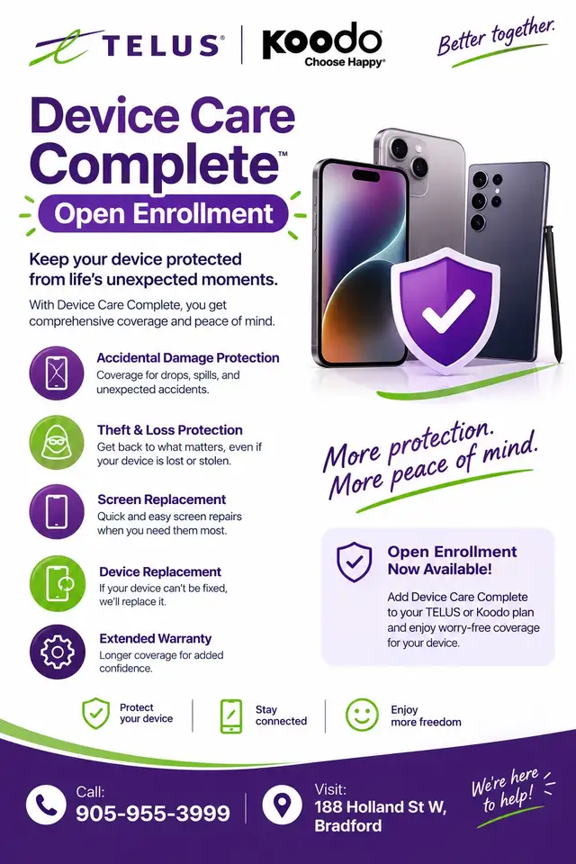 TELUS & Koodo Device Care Complete – Open Enrollment!