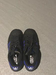 ⁩⁦adidas Superstar II Black / Blue - White size 8.5 $60