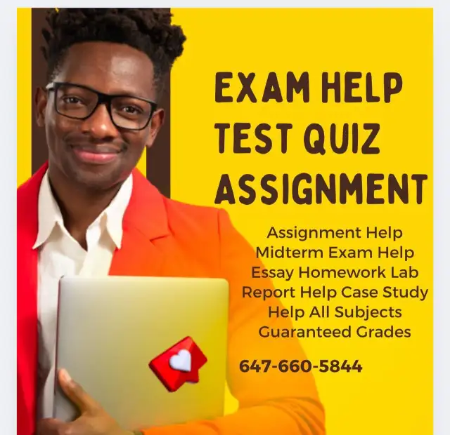 Exam Help , Assignment Help , quiz Help , Final Exam Help 100%