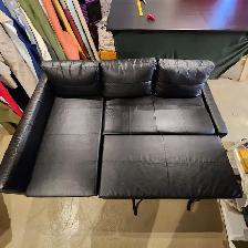 IKEA Black Leather-Look Sofa Bed – Free Delivery - Photo 2