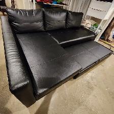 IKEA Black Leather-Look Sofa Bed – Free Delivery - Photo 4