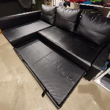 IKEA Black Leather-Look Sofa Bed – Free Delivery - Photo 5