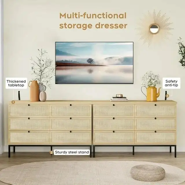 Brand New 6-Drawer Rattan Dresser Special Selling at $199