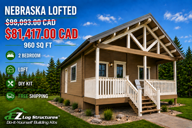 Nebraska Lofted – 960 sq’ Prefabricated Cabin/Home Package