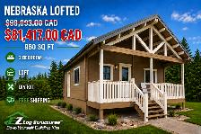 Nebraska Lofted – 960 sq’ Prefabricated Cabin/Home Package