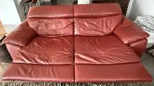 Natuzzi Editions Red Italian Leather Power Reclining Sofa/Chair - Photo 4