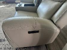 TAUPE POWER LEATHER LOVESEAT