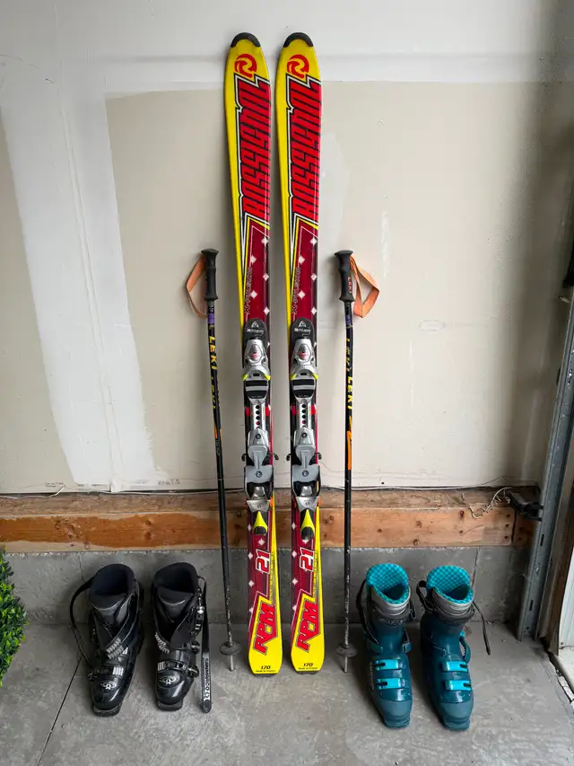 Rossignol Skis & Bindings, 1 Pair of Ski Boots, Poles