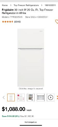 NEW 30" Frigidaire Top Freezer Fridge (20 Cu. Ft) - Photo 10
