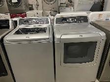Laveuse sécheuse top load grises grande capacité Maytag