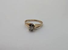 (B6196) Ring Yellow Gold 14k With Diamonds 3.2 Grams Size 8.75 - Photo 4