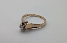 (B6196) Ring Yellow Gold 14k With Diamonds 3.2 Grams Size 8.75 - Photo 5