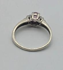 (B6143) Ring White Gold 10K with Pink Gem 1.9 Grams Size 6.5 - Photo 4