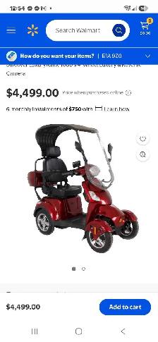 Seniors 4 wheel scooter with top
