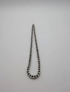 (B6115) Silver Chain with Clear Stones 6mm 20 inch 72.50 gram... - Photo 3