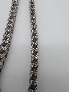 (B6115) Silver Chain with Clear Stones 6mm 20 inch 72.50 gram... - Photo 4