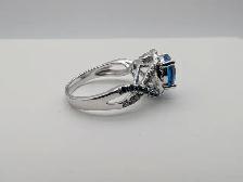 (B6012) Bradford Exchange Blue Lagoon Diamonesk Sterling Ring... - Photo 5