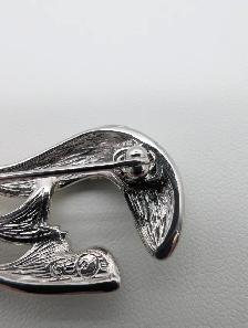 (B5799) Swarovski Silver Tone Crystal Pave Wave Brooch Pin Sw... - Photo 10