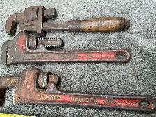 Set of 3 Vintage Pipe Wrenches ! - Photo 3
