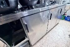 Heavy-duty undercounter stainless steel refrigerator/work table!