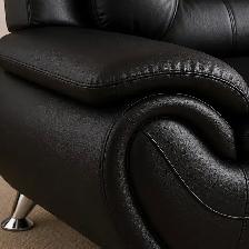 Gilan 3-Piece Sofa Set In Faux Leather Upholstery - Black - Photo 4