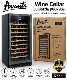 Wine Cellar Avanti 50Bottle (WCR506) - Black Stainless Box Pack