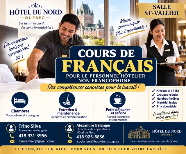 Cours de français pour le personnel hôtelier