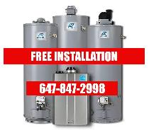 Water Heater, Hot Water Tank FREE Installation. Buy or Rental.